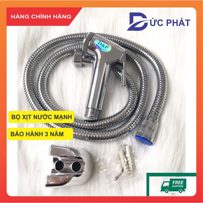 Vòi xịt vệ sinh kèm dây inox 1.2m và đế cài