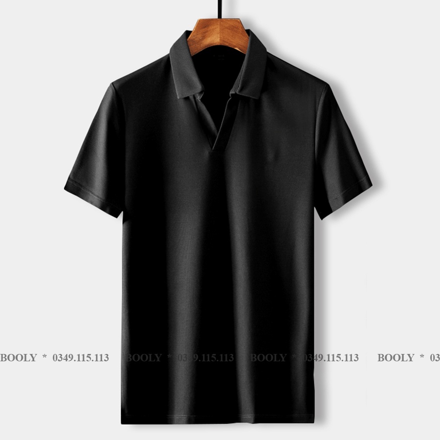 Áo Polo Nam Cổ V BOOLY thun basic cộc tay vải thun lạnh co giãn 4 chiều - chuẩn form