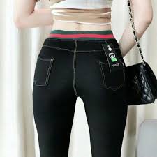 Quần Legging Giả Jean phối cạp thể thao