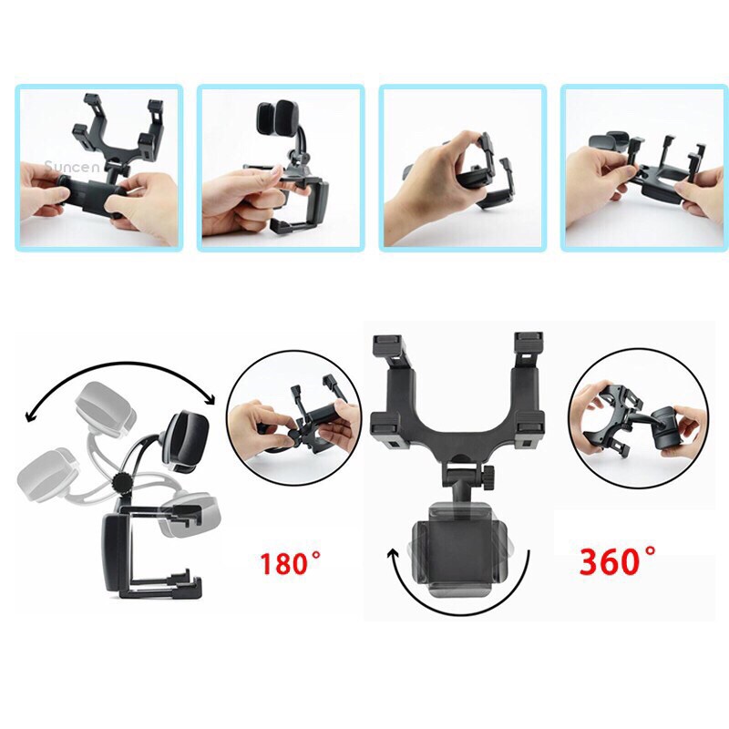 ⚡️Freeship⚡️ Giá đỡ điện thoại gắn gương chiếu hậu ô tô quay hành trình đường đi thay camera