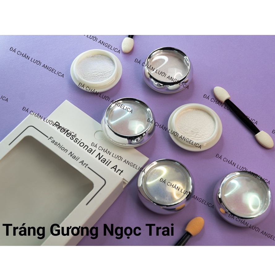 Set Bột Tráng Gương Nail Ánh Ngọc Trai Trang Trí Móng ANGELICA TGNT