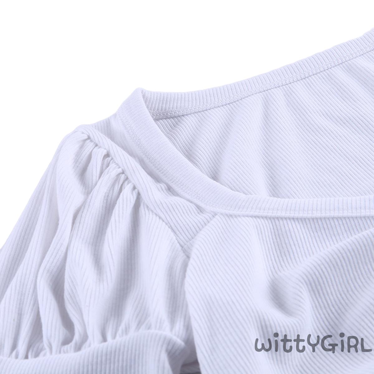 W[]-Summer Sexy V-Neck T-shirt Women Crop Tops Solid Drawstring Tee | BigBuy360 - bigbuy360.vn