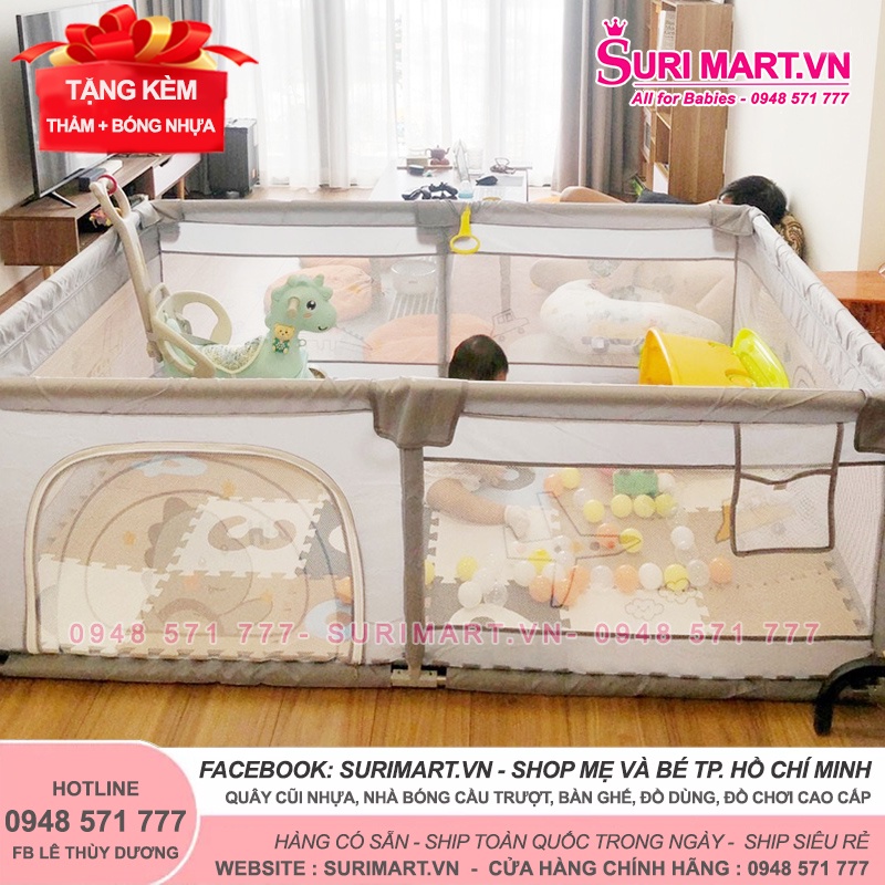 Cũi vải cho bé, Quây bóng vải, Quây vải khung inox cao cấp