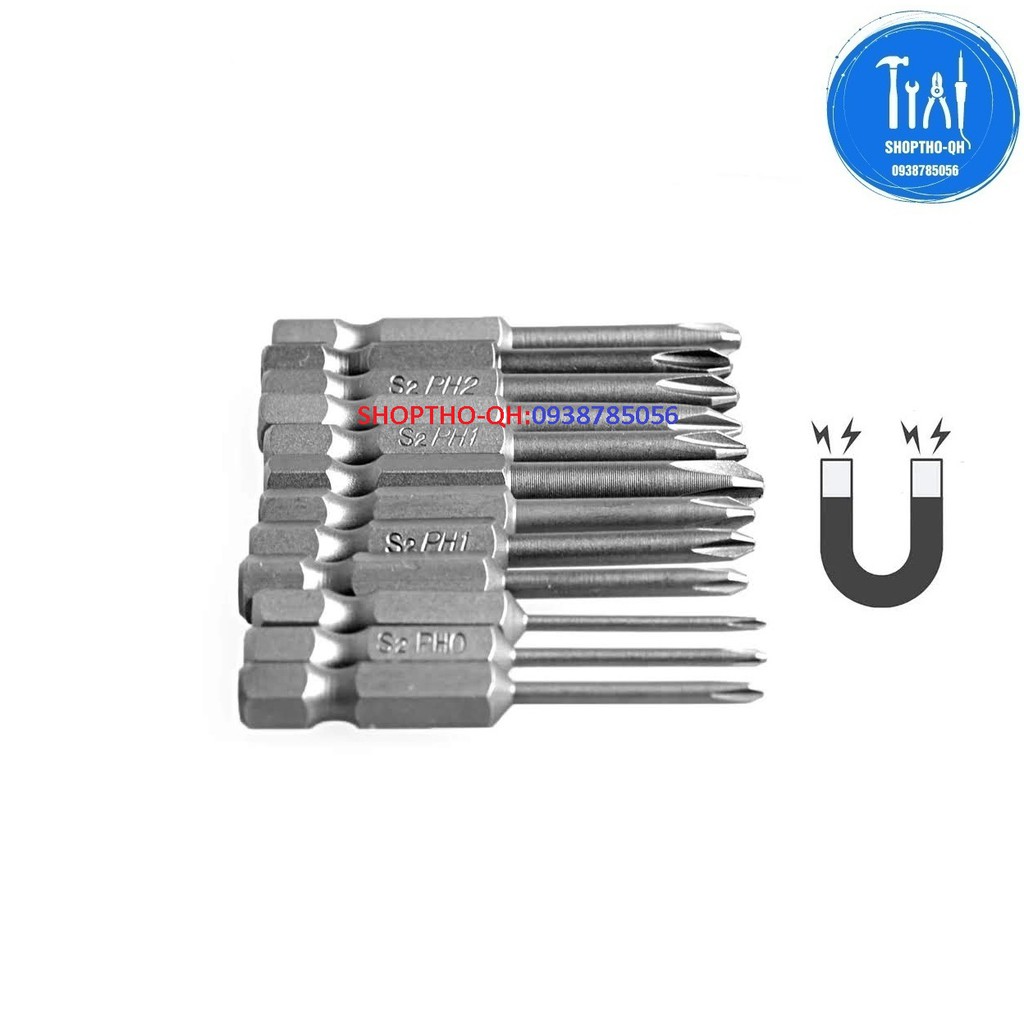 Mũi tô vít 4 cạnh chuôi lục giác dài 50mm