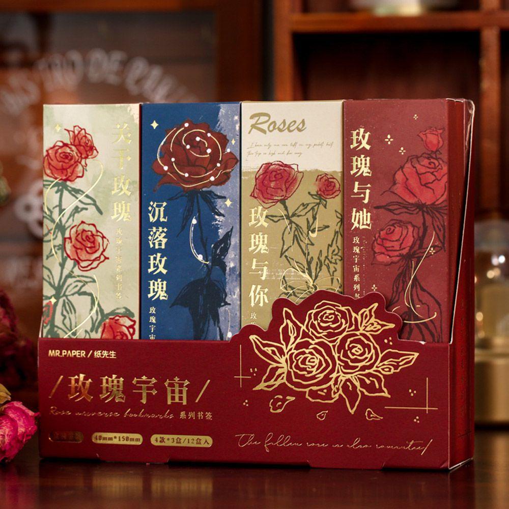 CHOOKEY Set 30 Thẻ Giấy Đánh Dấu Trang Sách Hình Hoa Hồng