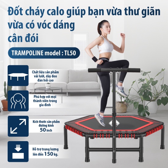 CHAIR19 - Đệm nhún lò xo cao cấp Thái Lan Trampoline 50inch Màu giao ngẫu nhiên