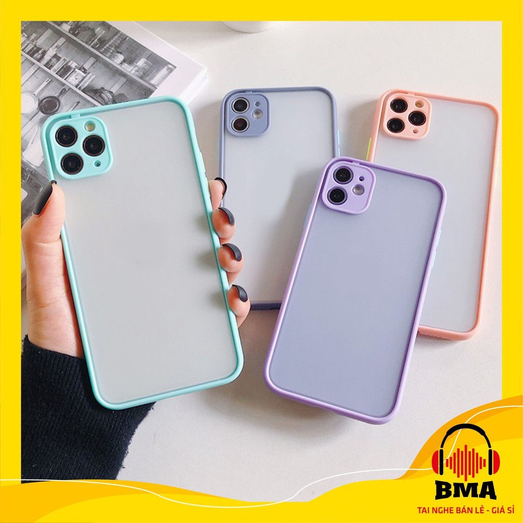 Ốp lưng iPhone 7 Plus /8 Plus/7/8/6/6 plus/6s/6s plusX/Xs/Xr/Xs Max/11/11promax/12/12promax nhám viền màu pastel _27 _17