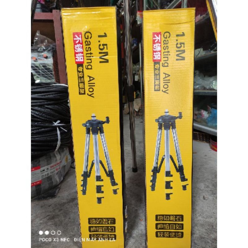 Chân máy laze 1.5m inlox