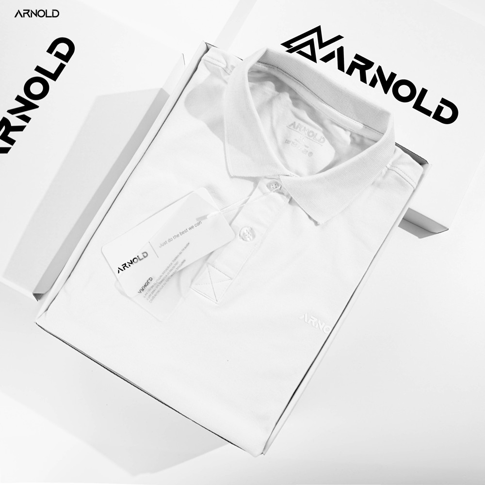 [Mã LTP50 giảm 50000 đơn 150000] Áo thun polo nam cổ bẻ màu trắng vải cá sấu Cotton trẻ trung, thoáng mát - Arnold | BigBuy360 - bigbuy360.vn