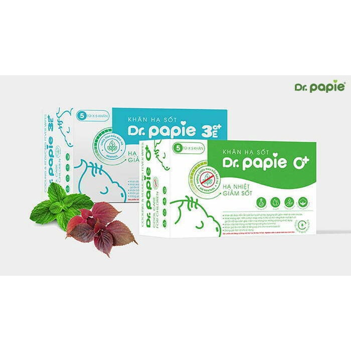 Khăn lau hạ sốt DR PAPIE cho bé từ 0 tháng tuổi