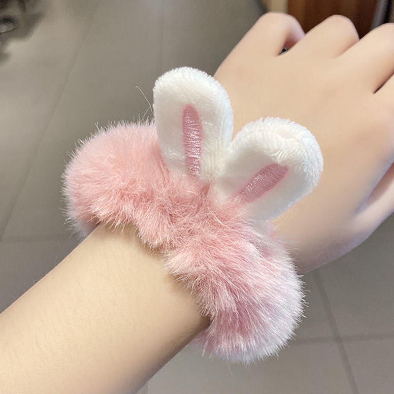 Dây cột tóc trang trí tai thỏ xinh xắn phong cách Hàn Quốc