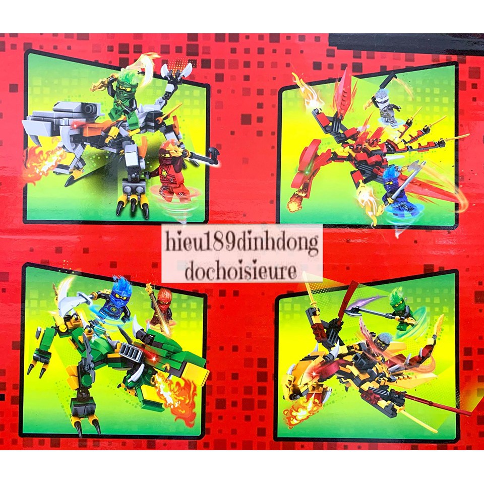 Lắp Ráp Xếp Hình Lego Ninjago D315 : Robot link thú 4in1 của các ninja 720+ mảnh