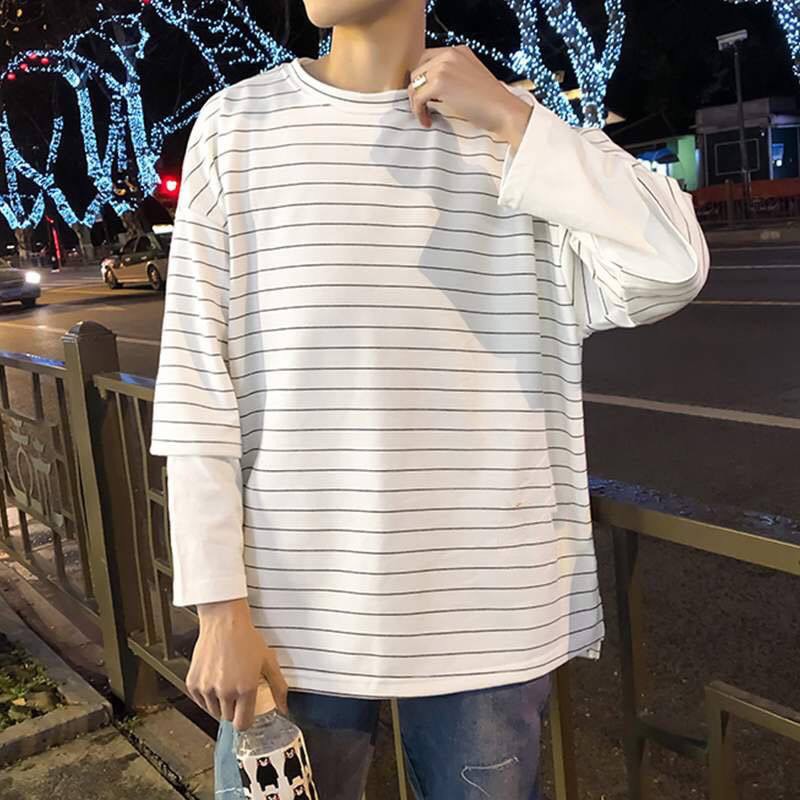 Áo thun thu đông phối tay nối sọc - Unisex nam nữ đều mặc được | BigBuy360 - bigbuy360.vn