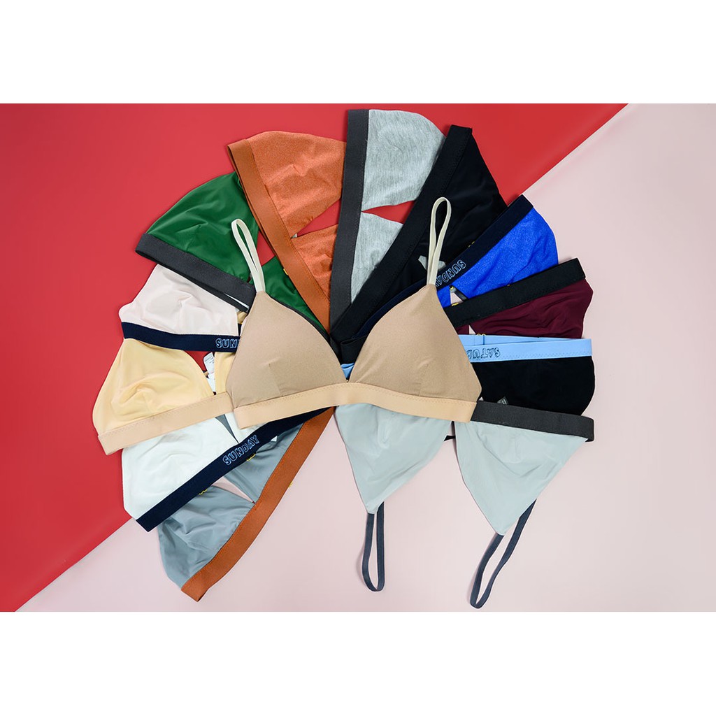 Áo Lót Nữ Bralette Sunflower Trơn Không Gọng Mút Mỏng (Mustoto MA01)