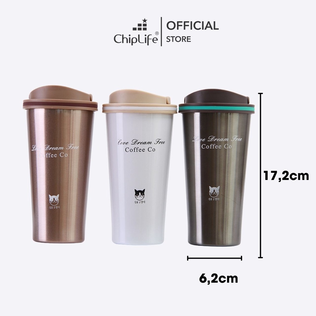 Ly giữ nhiệt khắc tên CO VACUMM CHIPLIFE LM5002 500ML - 3 màu