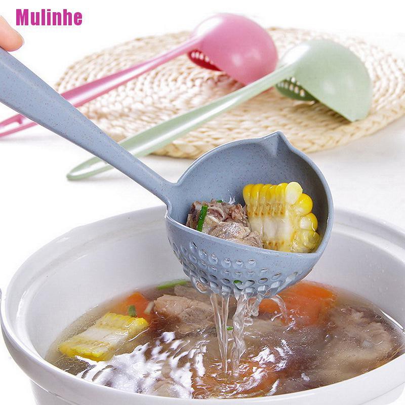 Muỗng Múc Canh 2 Trong 1 Tay Cầm Dài Kèm Lưới Lọc Tiện Dụng