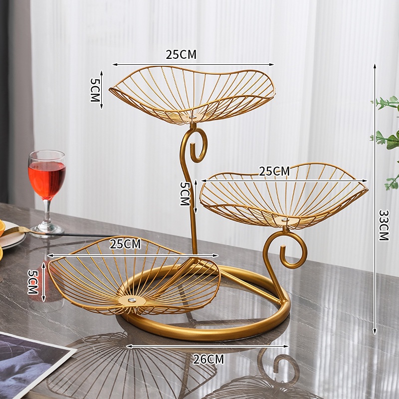 [Mới] Khay đựng hoa quả  bánh kẹo 3 tầng trang trí bàn ăn nhà bếp Khay đựng hoa quả decor bàn trà nhà hàng khách sạn