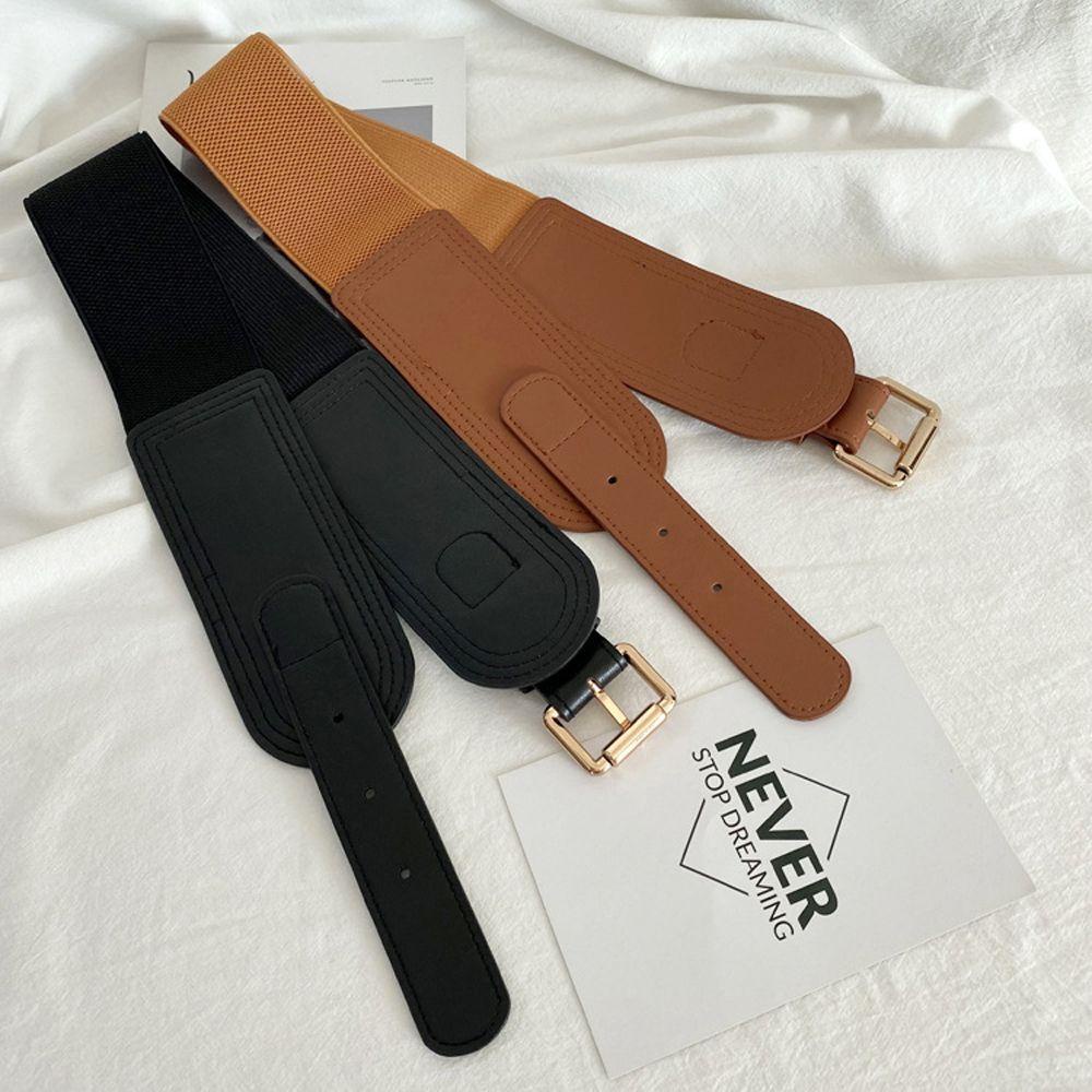 Thắt Lưng Da PU Màu Trơn Thiết Kế Đơn Giản Độc Đáo Thời Trang Cho Nữ