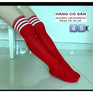 Tất đùi cổ cao có sọc