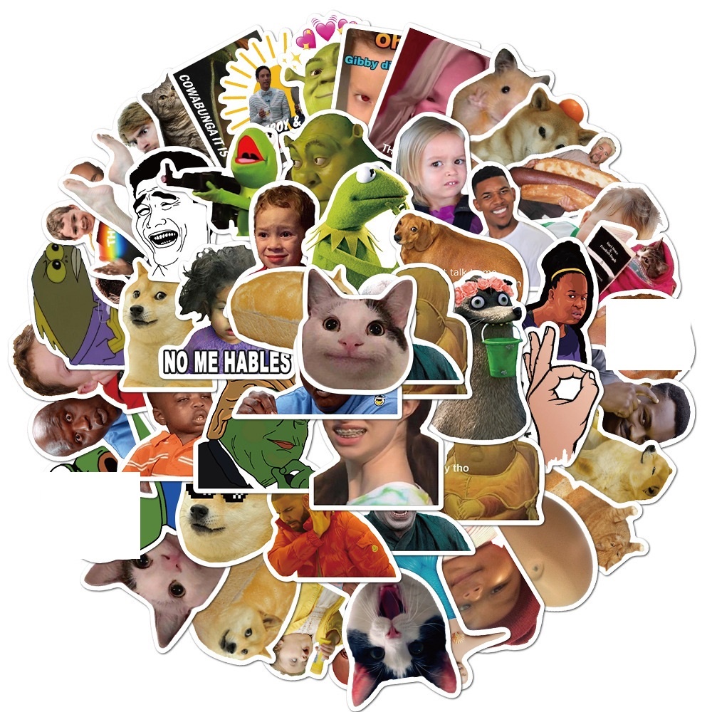 Bộ 50 Miếng Dán Hoạt Hình Chống Nước Trang Trí Ván Trượt