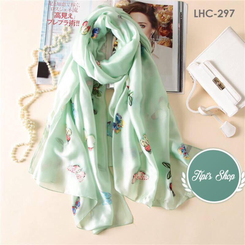 Khăn choàng cổ Lụa hình hoa bướm