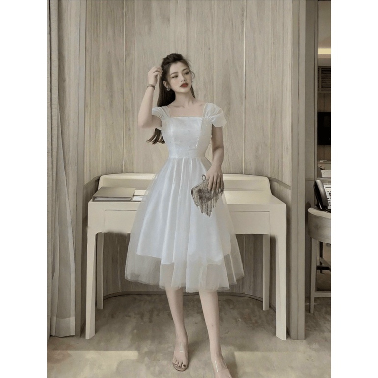 ( HCM ) Đầm xoè công chúa 2 lớp lót siêu xinh , tiểu thư hàn quốc , cực đẹp thời trang hot KME STORE