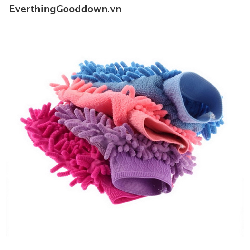 Găng Tay Rửa Xe Hơi 2 Trong 1 Bằng Sợi Microfiber Mềm Mại Chống Trầy Xước
