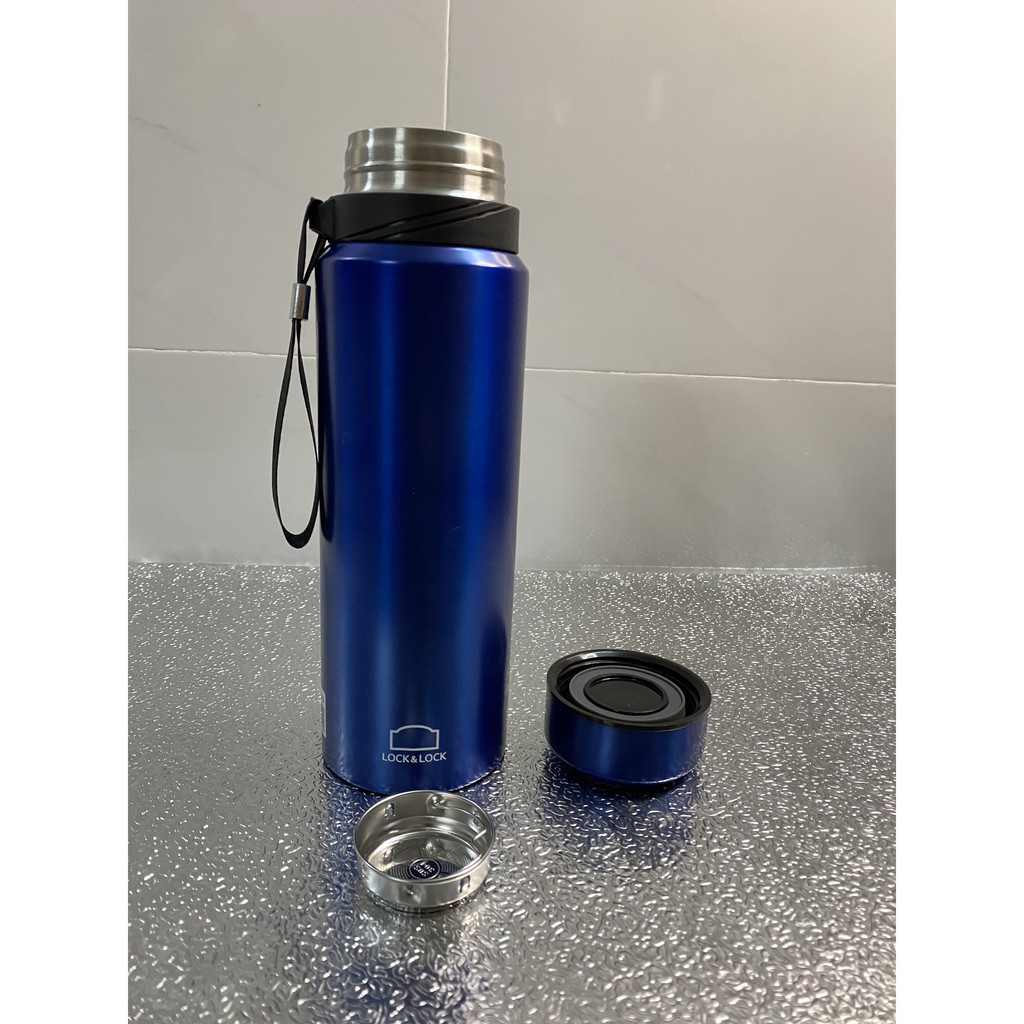 Bình Giữ Nhiệt 800ml Lock&Lock Vacuum Bottle LHC6180 - Thép Không Gỉ, Lưới Lọc Trà, Dây Treo