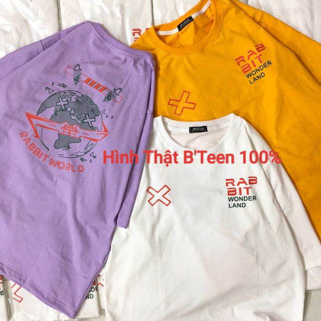 [ Hình Thật B'Teen 100% ] Áo Thun tay lỡ Unisex RAB BIT X