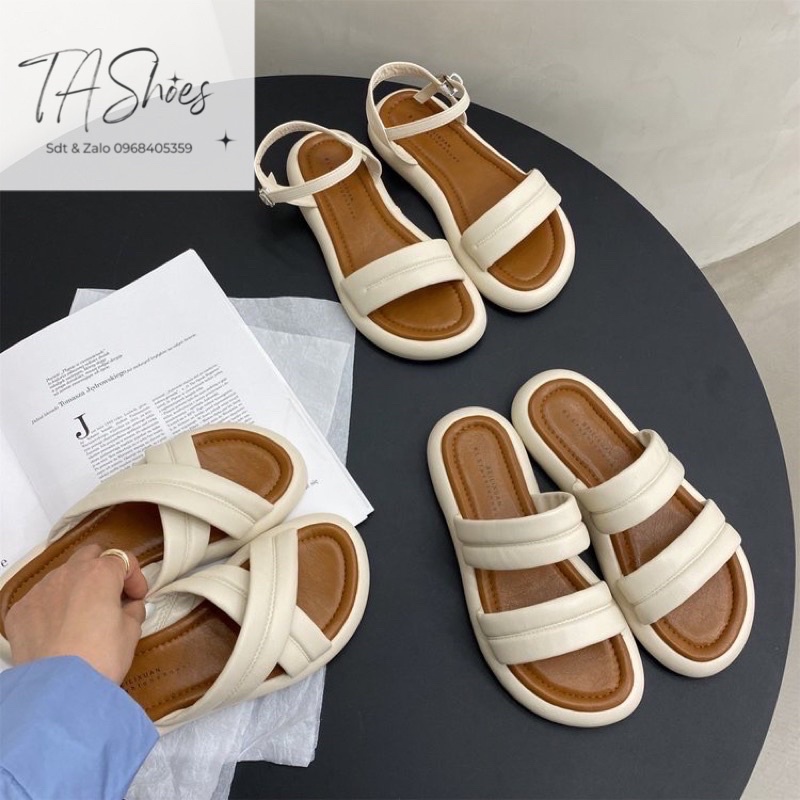 DÉP ĐẾ XUỒNG - SANDAL NỮ QUAI CHÉO ĐAN THỜI TRANG HÀN QUỐC XINH XẮN CÓ 2 KIỂU ĐI BIỂN, CHƠI ĐỀU XINH