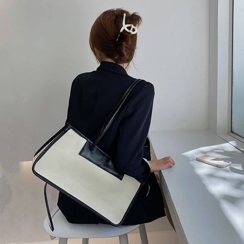 IELGY Túi xách tote canvas sức chứa lớn thiết kế thời trang