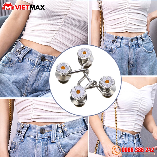 Nút Gài, Khuy Cài Ko Cần Đục Lỗ Điều Chỉnh Lưng Quần Jean, Quần Bò Cạp Rộng Cho Nữ - Kensushop