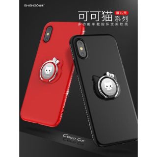 Ốp lưng dẻo iphone viền đính đá kèm nhẫn cao cấp