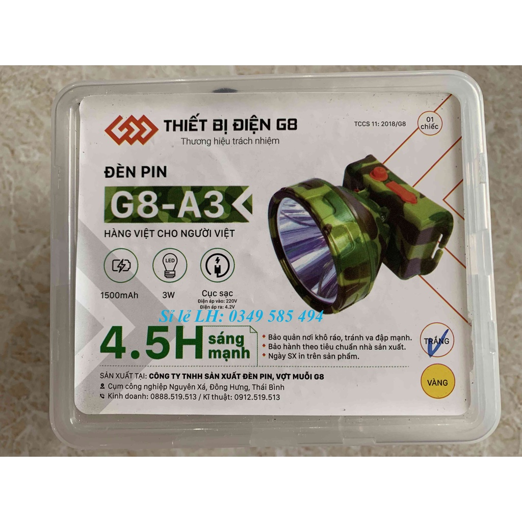 Đèn Pin Đội Đầu Siêu Sáng A3 Pin Sạc  -