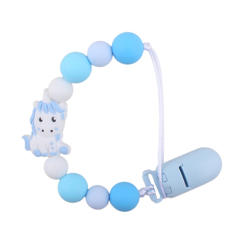 Giá Đỡ Kẹp Núm Vú Giả Bằng Silicon Hình Kỳ Lân Có Thể Nhai Được