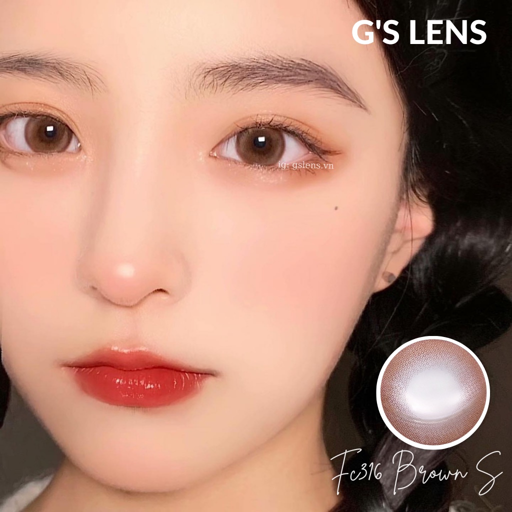 Kính Áp Tròng Nâu Sáng Hot Douyin Size S 14.2mm Có 0-7 Độ Lệch Độ Bee Brown