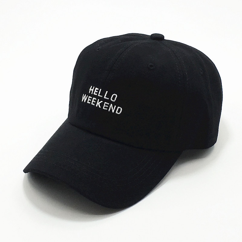 Nón lưỡi trai LINJW mềm mại thêu chữ thời trang hàn quốc