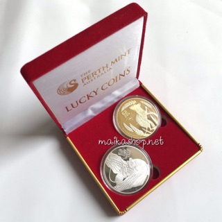 Lì xì đồng xu may mắn mạ bạc mạ vàng