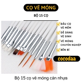Cọ Vẽ Móng - Bộ 15 Cây Cọ Vẽ Nails Chuyên Dụng, Tán Vân Đá 6012 [FREESHIP]