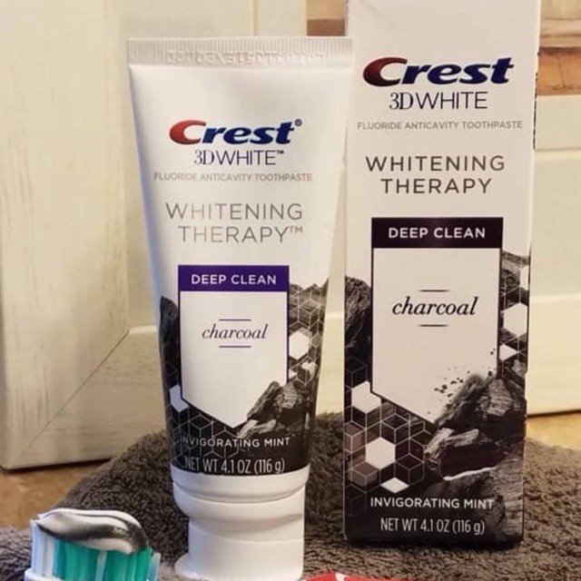 [Mã COSDAY - 50k đơn 250k] Kem đánh răng Crest 3D White Whitening Therapy Charcoal 116g của Mỹ