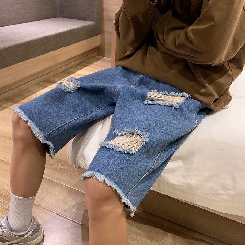 Men's Fashion Torn Jeans Shorts Size S-2Xl