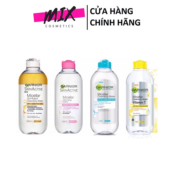 Tẩy Trang Garnier Micellar Cleasing water 400ml🌟Loại cặn bụi bẩn🌟Sạch sâu🌟Cung cấp nước🌟Ganier🌟tay trang🌟