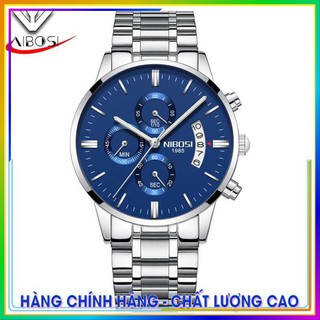[CAO CẤP] Đồng hồ nam NIBOSI 1985 dây thép đúc đẳng cấp doanh nhân chạy 6 kim