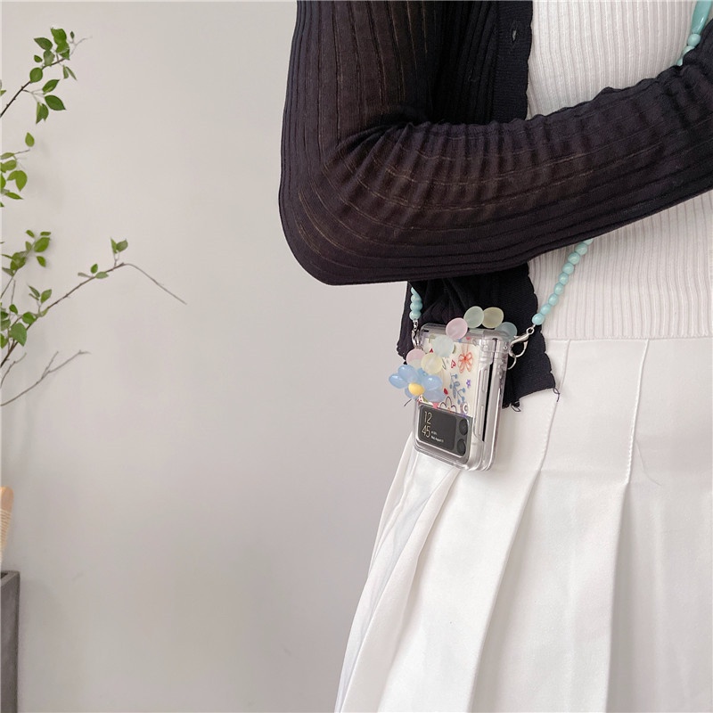 Ốp Điện Thoại Nắp Gập Chống Sốc Gắn Dây Đeo Hình Gấu Bông Nhiều Màu Dễ Thương Cho Samsung Galaxy Z Flip 4 Z Flip 3 Zflip 3 Z Flip 4 Flip 3