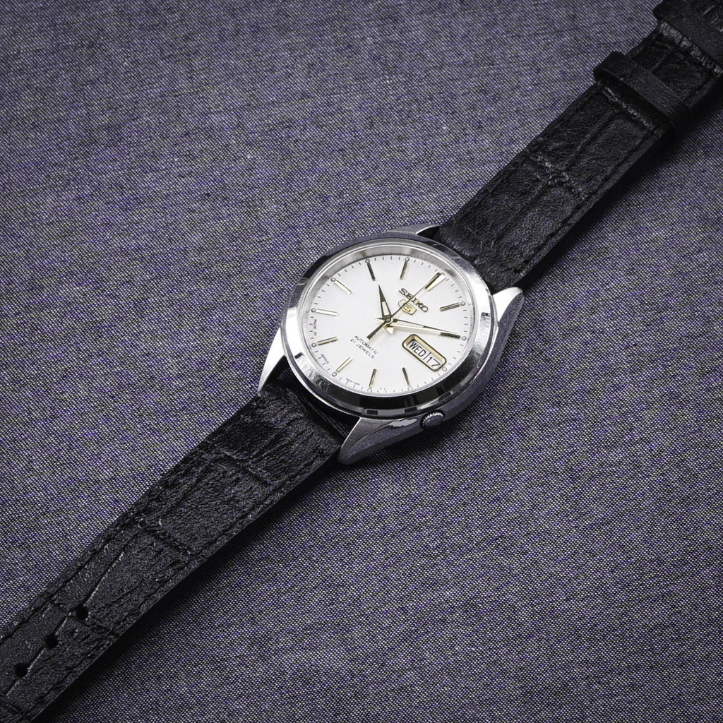 Dây đồng hồ da bò dập vân cá sấu khóa bướm chống gẫy dây, nhiều màu, đủ size 18mm - 19mm - 20mm - 21mm - 22mm