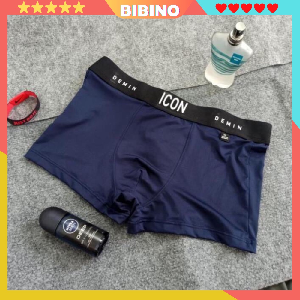 Quần lót nam cao cấp thun lạnh boxer thông hơi thoáng khí vải thun cotton mềm mịn co dãn bốn chiều cạp to ICON BIBINO