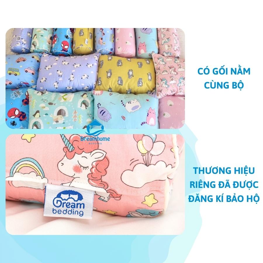 Gối ôm cho bé cotton 100% Dream bedding, vỏ gối ôm cho bé size 20x60 cm ruột gối bông gòn trắng