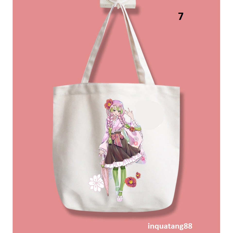 Túi vải bố tote canvas - Kimetsu no Yaiba-Luyến Trụ Kanroji Mitsuri