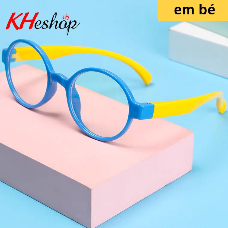 Kính học trực tuyến cho bé, gọng Silicone siêu dẻo có thể bẻ cong, mắt kính chống ánh sáng xanh mã Y3104