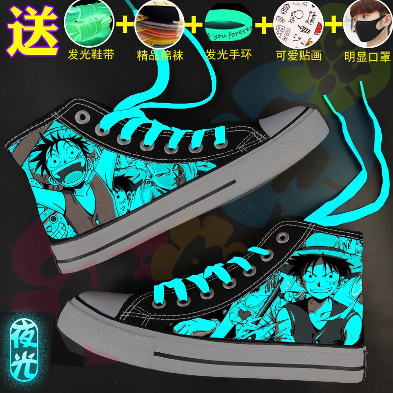 Giày Thể Thao Vải Canvas Cổ Cao Thoáng Khí In Hình Anime Naruto Thời Trang Xuân Hè Cho Nam